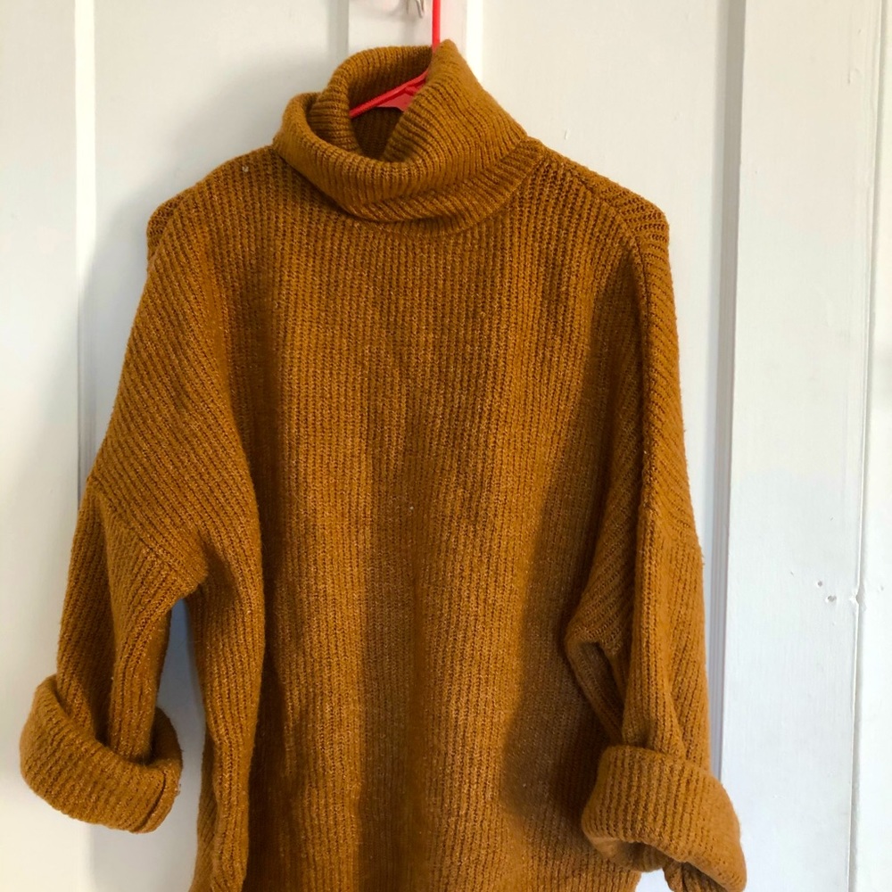 Oversized Carmel fall sweater.